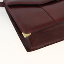 BALLY Shoulder Bag Leather Bordeaux Gold Auth 173972-14