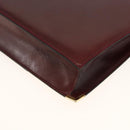 BALLY Shoulder Bag Leather Bordeaux Gold Auth 173972-15
