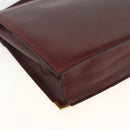 BALLY Shoulder Bag Leather Bordeaux Gold Auth 173972-16