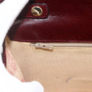 BALLY Shoulder Bag Leather Bordeaux Gold Auth 173972-17