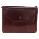 BALLY Shoulder Bag Leather Bordeaux Gold Auth 173972-13