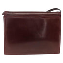 BALLY Shoulder Bag Leather Bordeaux Gold Auth 173972-2