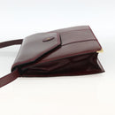 BALLY Shoulder Bag Leather Bordeaux Gold Auth 173972-3