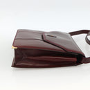 BALLY Shoulder Bag Leather Bordeaux Gold Auth 173972-4