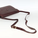 BALLY Shoulder Bag Leather Bordeaux Gold Auth 173972-7