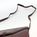 BALLY Shoulder Bag Leather Bordeaux Gold Auth 173972-8