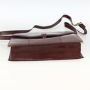 BALLY Shoulder Bag Leather Bordeaux Gold Auth 173972-5