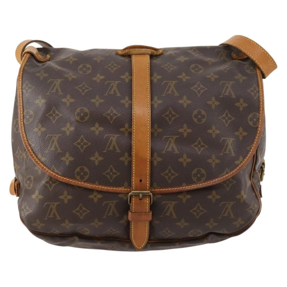 LOUIS VUITTON Monogram Saumur 35 Shoulder Bag M42254 LV Auth 173977