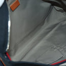 GUCCI Sherry Line Shoulder Bag Nylon Navy Silver 256312 Auth 173985A-22