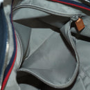 GUCCI Sherry Line Shoulder Bag Nylon Navy Silver 256312 Auth 173985A-26