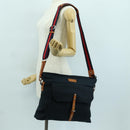 GUCCI Sherry Line Shoulder Bag Nylon Navy Silver 256312 Auth 173985A-28