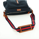 GUCCI Sherry Line Shoulder Bag Nylon Navy Silver 256312 Auth 173985A-7