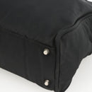 PRADA Hand Bag Nylon Black Silver Auth 173987-9
