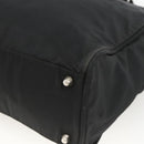 PRADA Hand Bag Nylon Black Silver Auth 173987-15