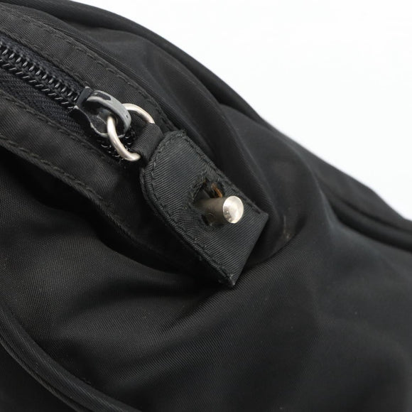 PRADA Hand Bag Nylon Black Silver Auth 173987