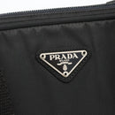 PRADA Hand Bag Nylon Black Silver Auth 173987-18