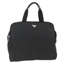 PRADA Hand Bag Nylon Black Silver Auth 173987-1