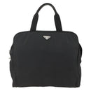 PRADA Hand Bag Nylon Black Silver Auth 173987-13