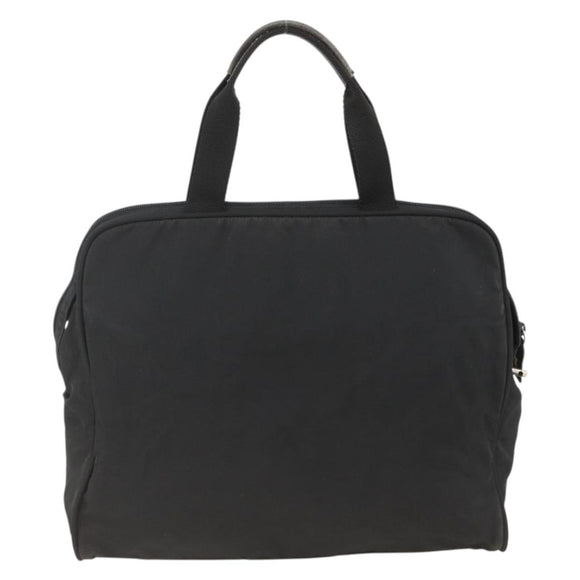 PRADA Hand Bag Nylon Black Silver Auth 173987