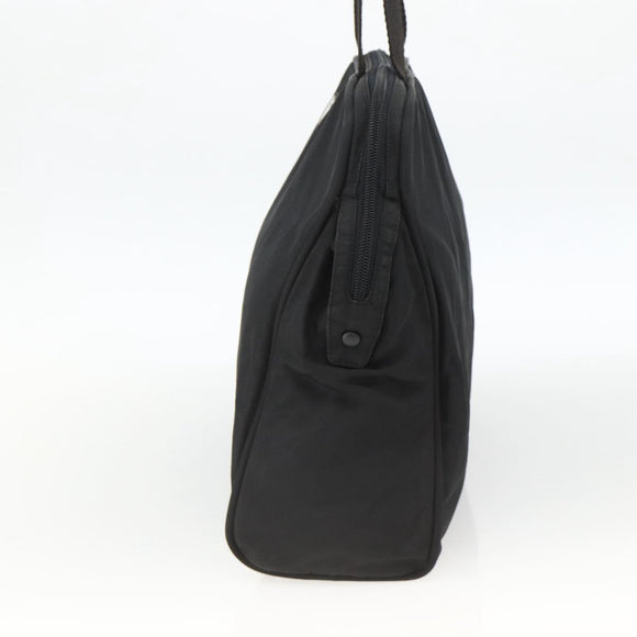PRADA Hand Bag Nylon Black Silver Auth 173987