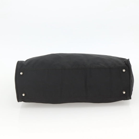 PRADA Hand Bag Nylon Black Silver Auth 173987