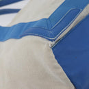 BALENCIAGA Cabas Bag Canvas Leather Light Beige Light Blue 339933 Auth 173988-16