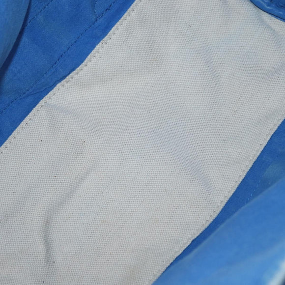 BALENCIAGA Cabas Bag Canvas Leather Light Beige Light Blue 339933 Auth 173988