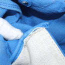 BALENCIAGA Cabas Bag Canvas Leather Light Beige Light Blue 339933 Auth 173988-11