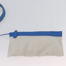 BALENCIAGA Cabas Bag Canvas Leather Light Beige Light Blue 339933 Auth 173988-22