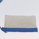 BALENCIAGA Cabas Bag Canvas Leather Light Beige Light Blue 339933 Auth 173988-23