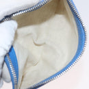 BALENCIAGA Cabas Bag Canvas Leather Light Beige Light Blue 339933 Auth 173988-24