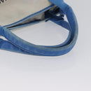 BALENCIAGA Cabas Bag Canvas Leather Light Beige Light Blue 339933 Auth 173988-8