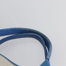 BALENCIAGA Cabas Bag Canvas Leather Light Beige Light Blue 339933 Auth 173988-14