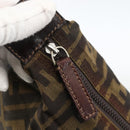FENDI Zucca Canvas Pouch Black Brown Auth 173991-8