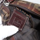 FENDI Zucca Canvas Pouch Black Brown Auth 173991-11