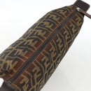 FENDI Zucca Canvas Pouch Black Brown Auth 173991-5