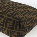 FENDI Zucca Canvas Pouch Black Brown Auth 173991-7