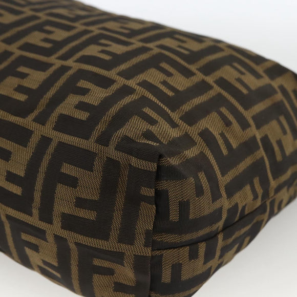 FENDI Zucca Canvas Pouch Black Brown Auth 173991