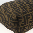 FENDI Zucca Canvas Pouch Black Brown Auth 173991-14