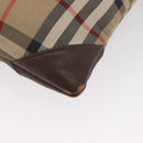 Burberrys Nova Check Pouch Canvas Beige Auth 173994-14