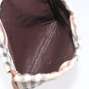 Burberrys Nova Check Pouch Canvas Beige Auth 173994-11