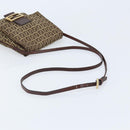 FENDI Zucchino Canvas Shoulder Bag Beige Gold Auth 173996-7