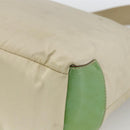PRADA Shoulder Bag Nylon Beige Green Silver Auth 173997-15