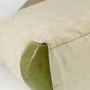 PRADA Shoulder Bag Nylon Beige Green Silver Auth 173997-16