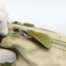 PRADA Shoulder Bag Nylon Beige Green Silver Auth 173997-10