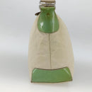 PRADA Shoulder Bag Nylon Beige Green Silver Auth 173997-3