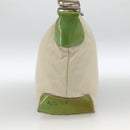 PRADA Shoulder Bag Nylon Beige Green Silver Auth 173997-4