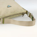 PRADA Shoulder Bag Nylon Beige Green Silver Auth 173997-7