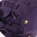 PRADA Hand Bag Nylon Leather Purple Gold Auth 173998-9