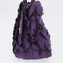 PRADA Hand Bag Nylon Leather Purple Gold Auth 173998-3